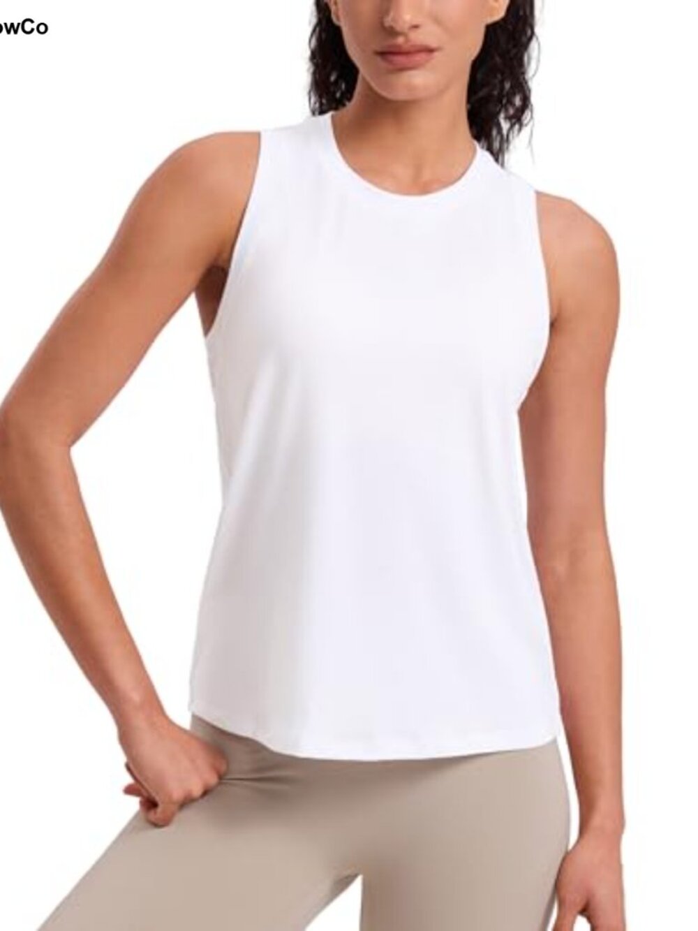 CRZ YOGA Quick Dry Racerback Tank Top Hip Length Workout Yoga Activewear
